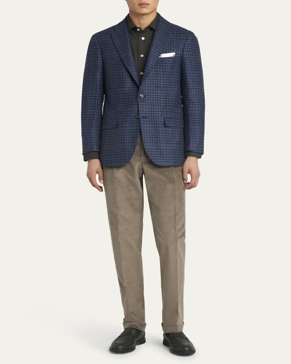 Kiton Men's Cashmere-Wool Check Sport Coat | Thumbnail 2 Kiton Men's Cashmere-Wool Check Sport Coat | Thumbnail 2