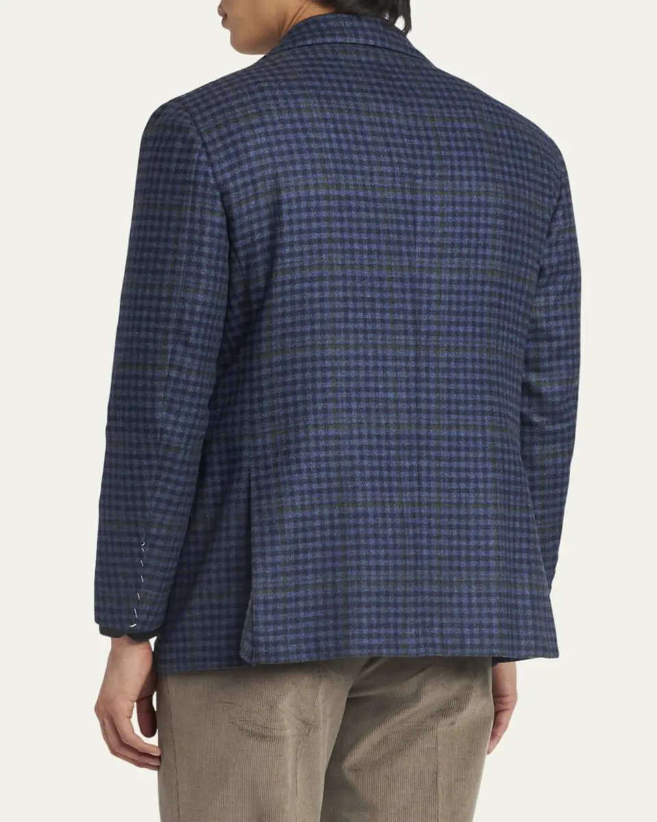 Kiton Men's Cashmere-Wool Check Sport Coat | Thumbnail 3 Kiton Men's Cashmere-Wool Check Sport Coat | Thumbnail 3