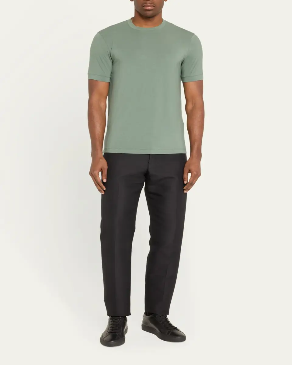 Giorgio Armani Men's Solid Jersey T-Shirt | Thumbnail 2