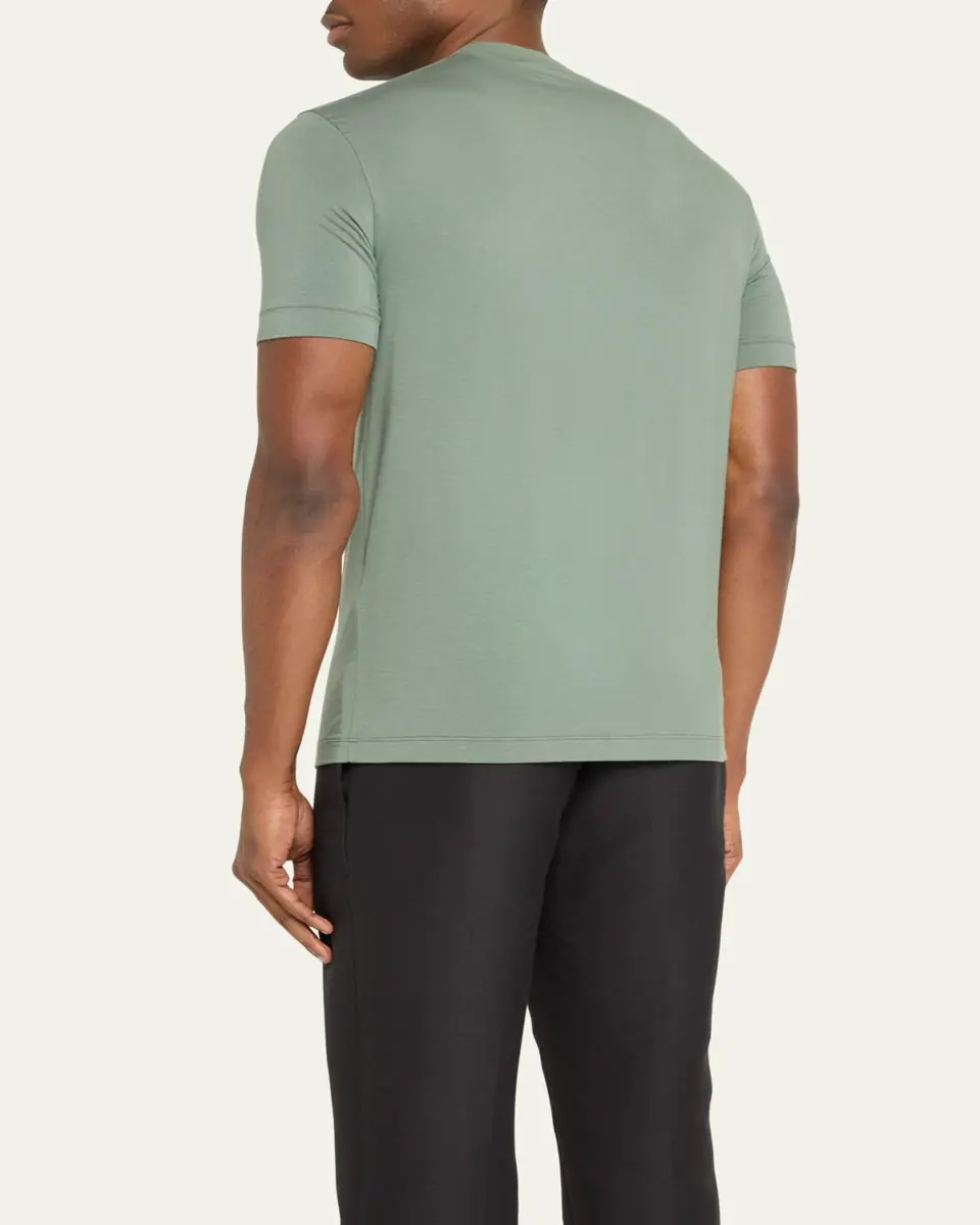 Giorgio Armani Men's Solid Jersey T-Shirt | Thumbnail 3