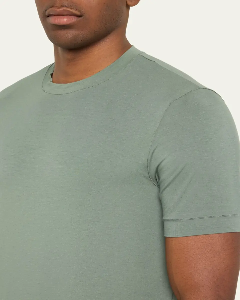 Giorgio Armani Men's Solid Jersey T-Shirt | Thumbnail 4