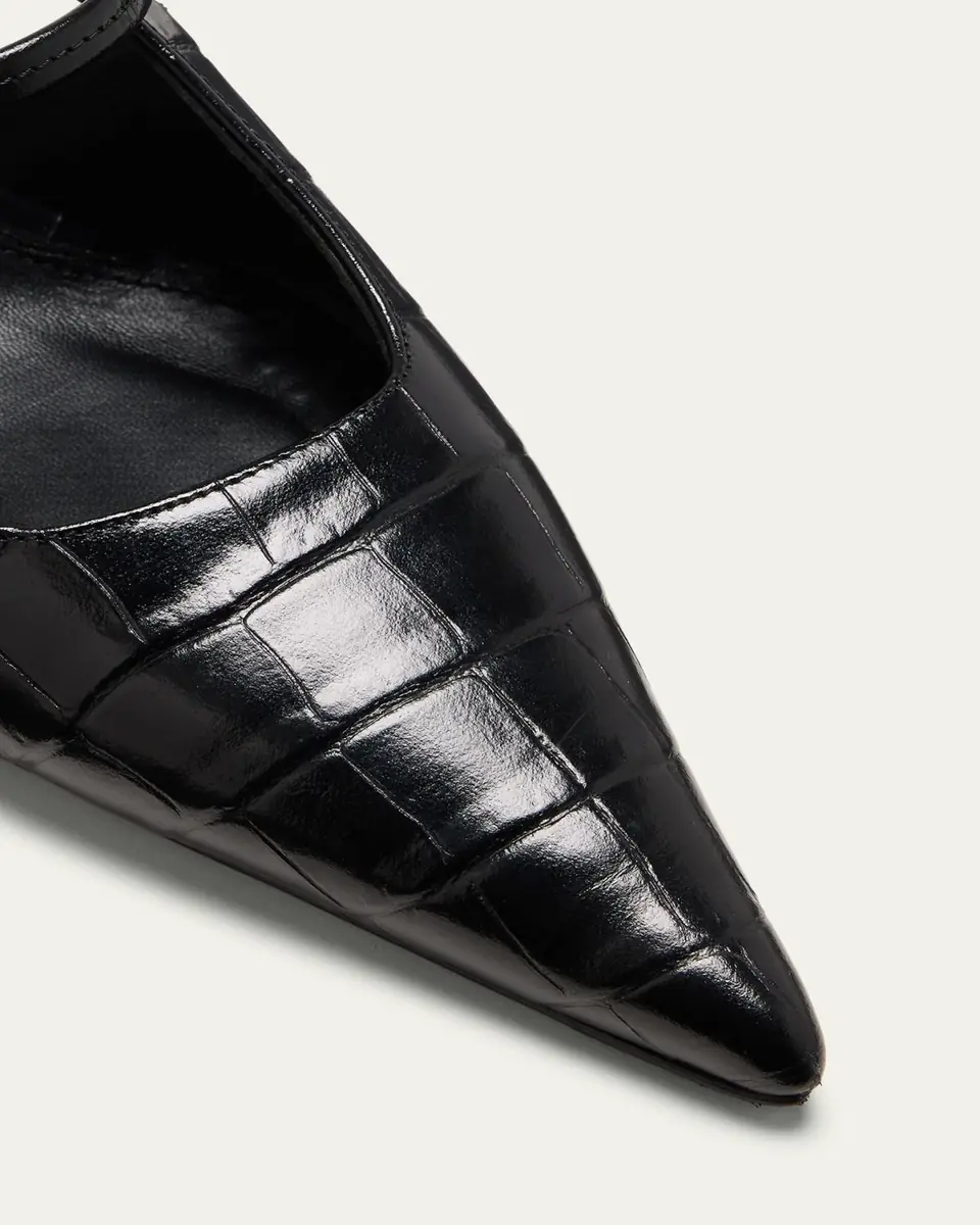 TOTEME Sharp Croco Slingback Pumps | Thumbnail 5 TOTEME Sharp Croco Slingback Pumps | Thumbnail 5