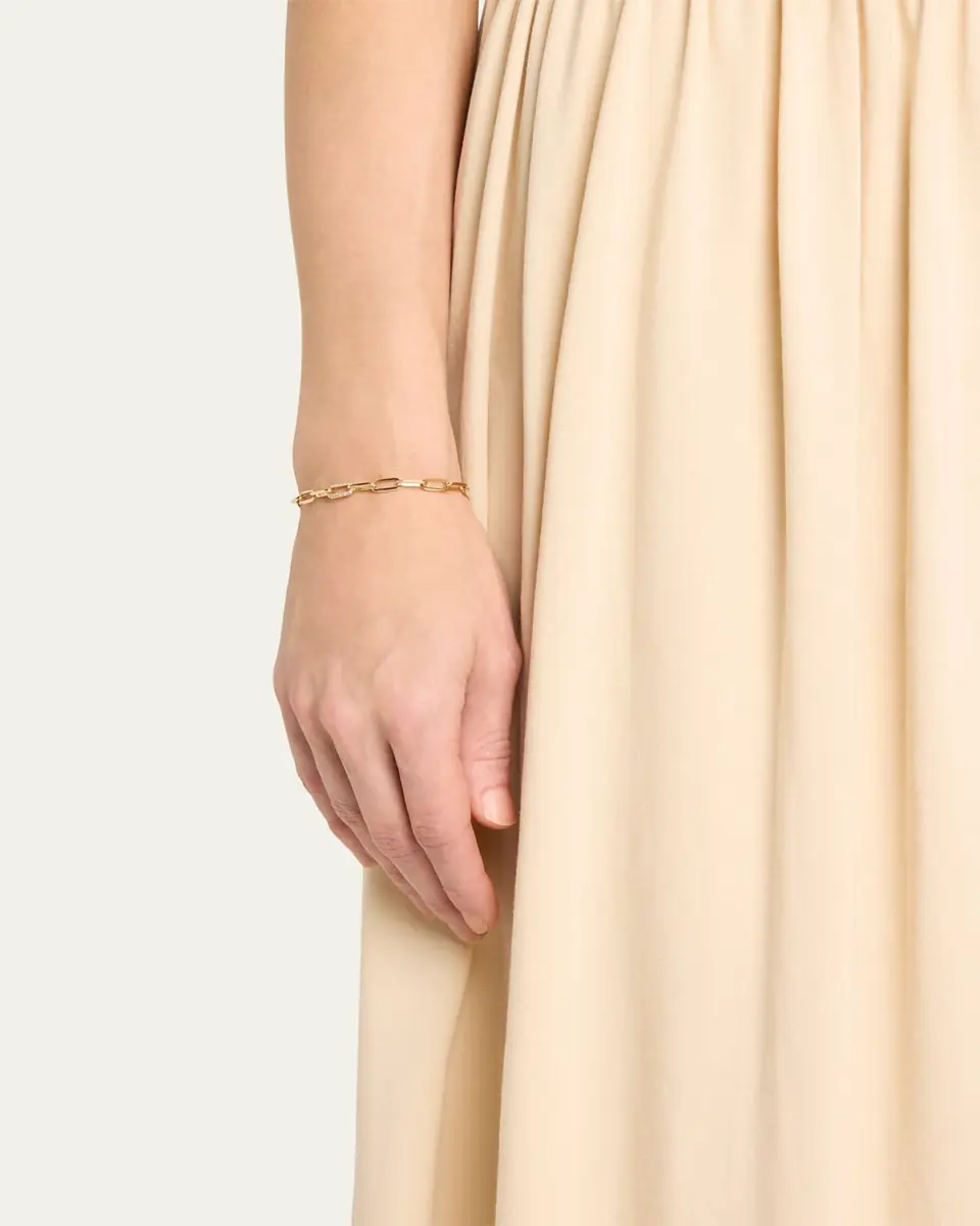 Lizzie Mandler Fine Jewelry 18K Knife Edge Link Bracelet with Pavé Diamond Center Link | Thumbnail 2 Lizzie Mandler Fine Jewelry 18K Knife Edge Link Bracelet with Pavé Diamond Center Link | Thumbnail 2