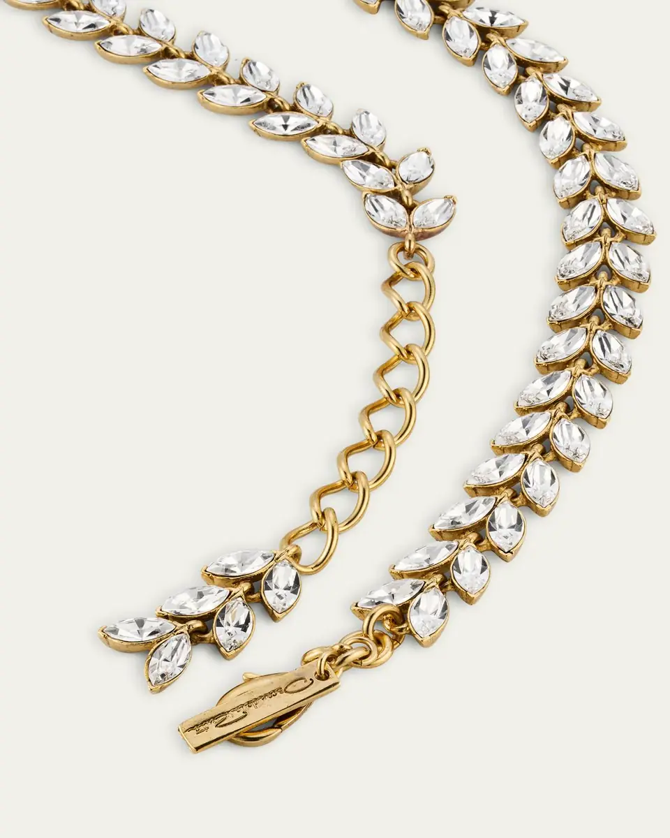 Oscar de la Renta Crystal Leaf Necklace | Thumbnail 4