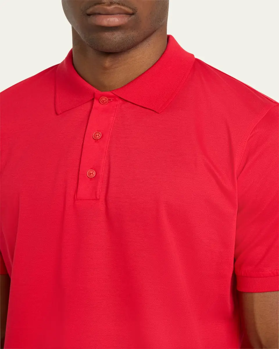 Kiton Men's Cotton Pique Polo Shirt | Thumbnail 5
