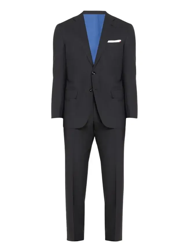 Kiton Men's Grid Check Wool Suit