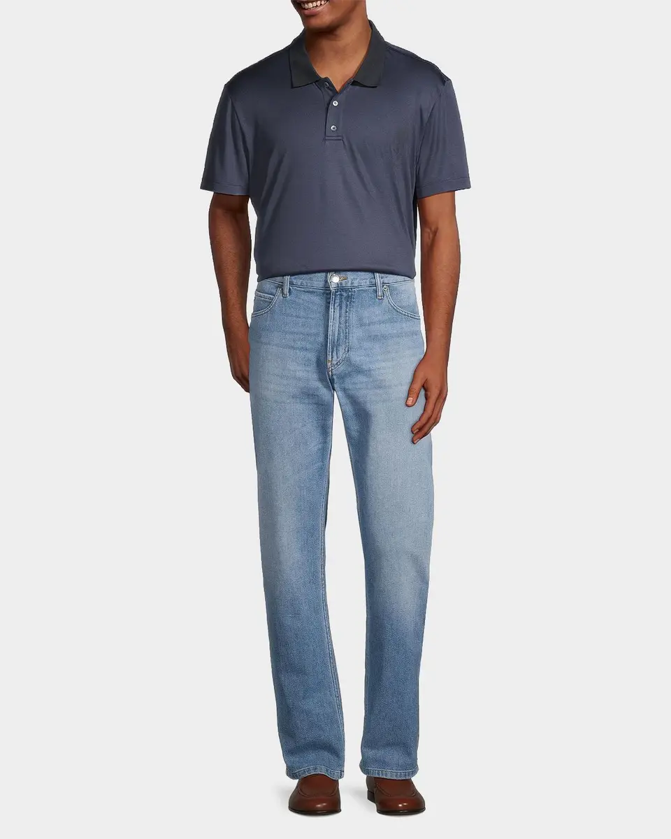 Giorgio Armani Men's Luxe Jersey Polo Shirt | Thumbnail 2 Giorgio Armani Men's Luxe Jersey Polo Shirt | Thumbnail 2