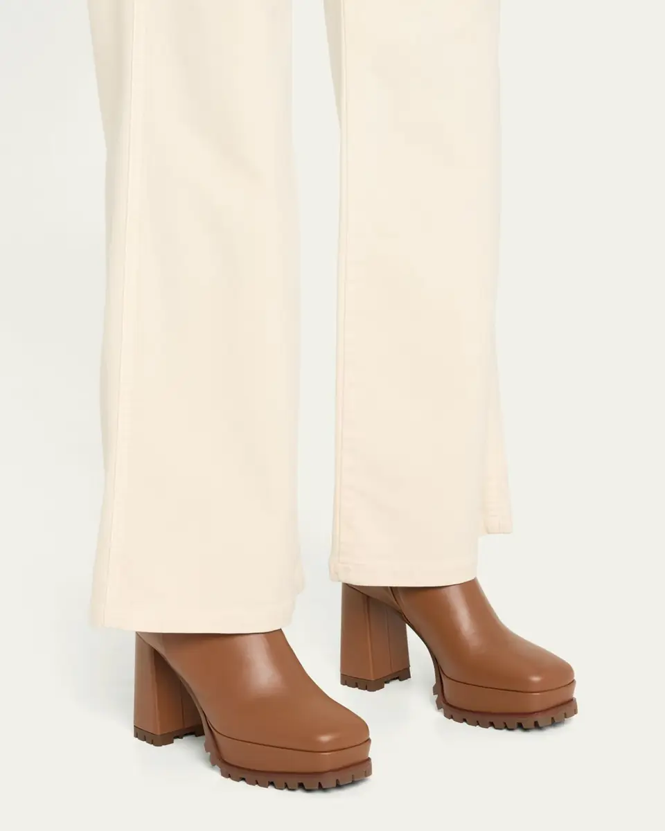 Gianvito Rossi Leather Square-Toe Platform Booties | Thumbnail 2
