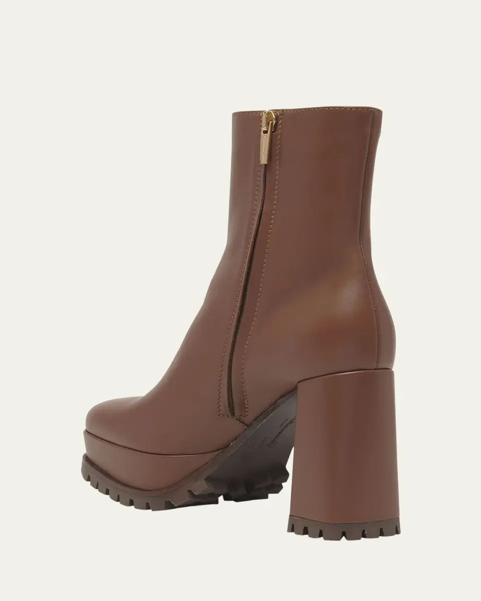 Gianvito Rossi Leather Square-Toe Platform Booties | Thumbnail 4