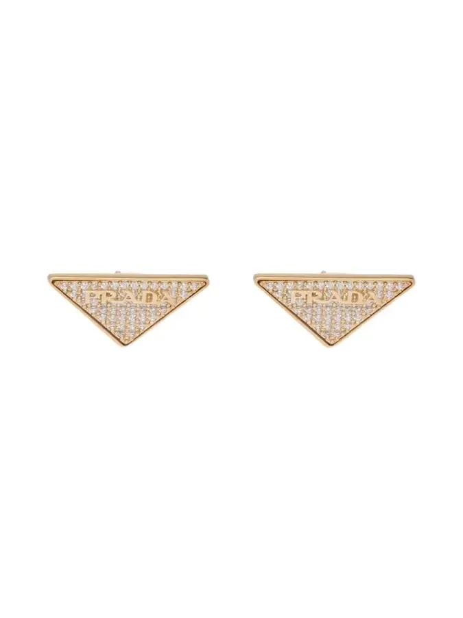 Crystal Logo Symbole Stud Earrings