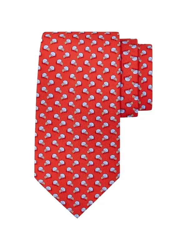 Men's Football-Print Silk Tie