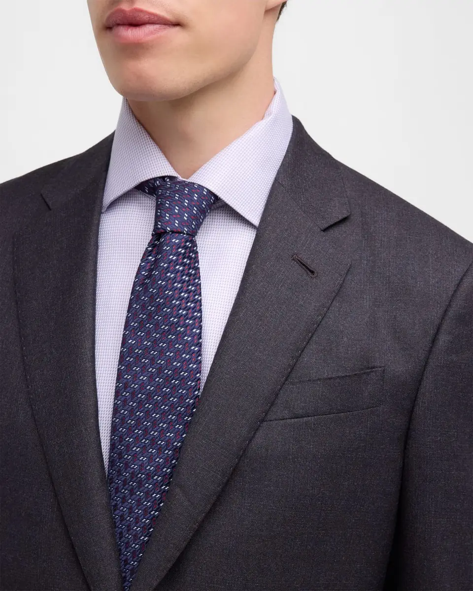 Giorgio Armani Men's Micro-Textured Wool Classic Fit Suit | Thumbnail 5