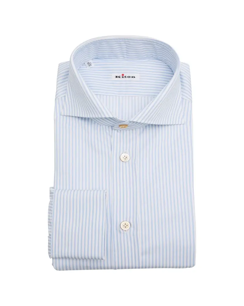 Kiton Men's Cotton Stripe Dress Shirt | Image 1 Kiton Men's Cotton Stripe Dress Shirt | Image 1