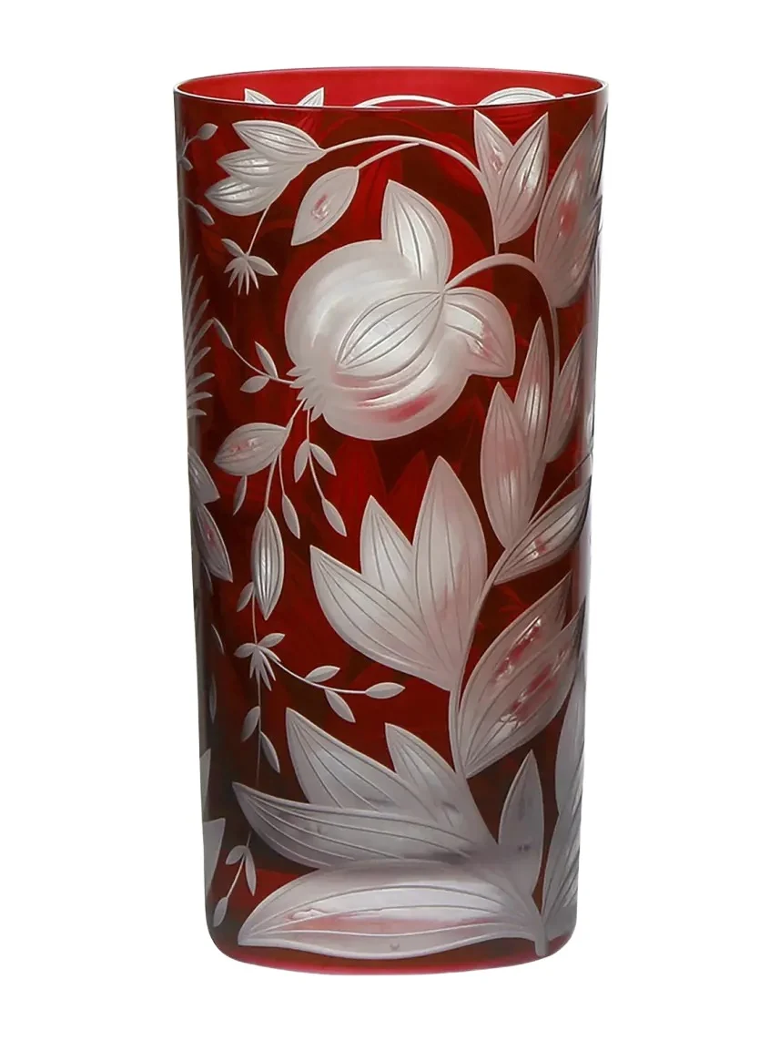 Artel Verdure Red Crystal Highball Glass, 17.5 oz.