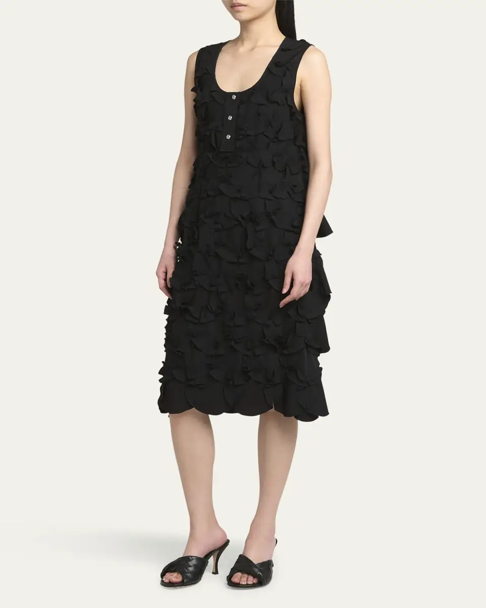 Bottega Veneta Circle Patch Fluid Viscose Dress | Thumbnail 4