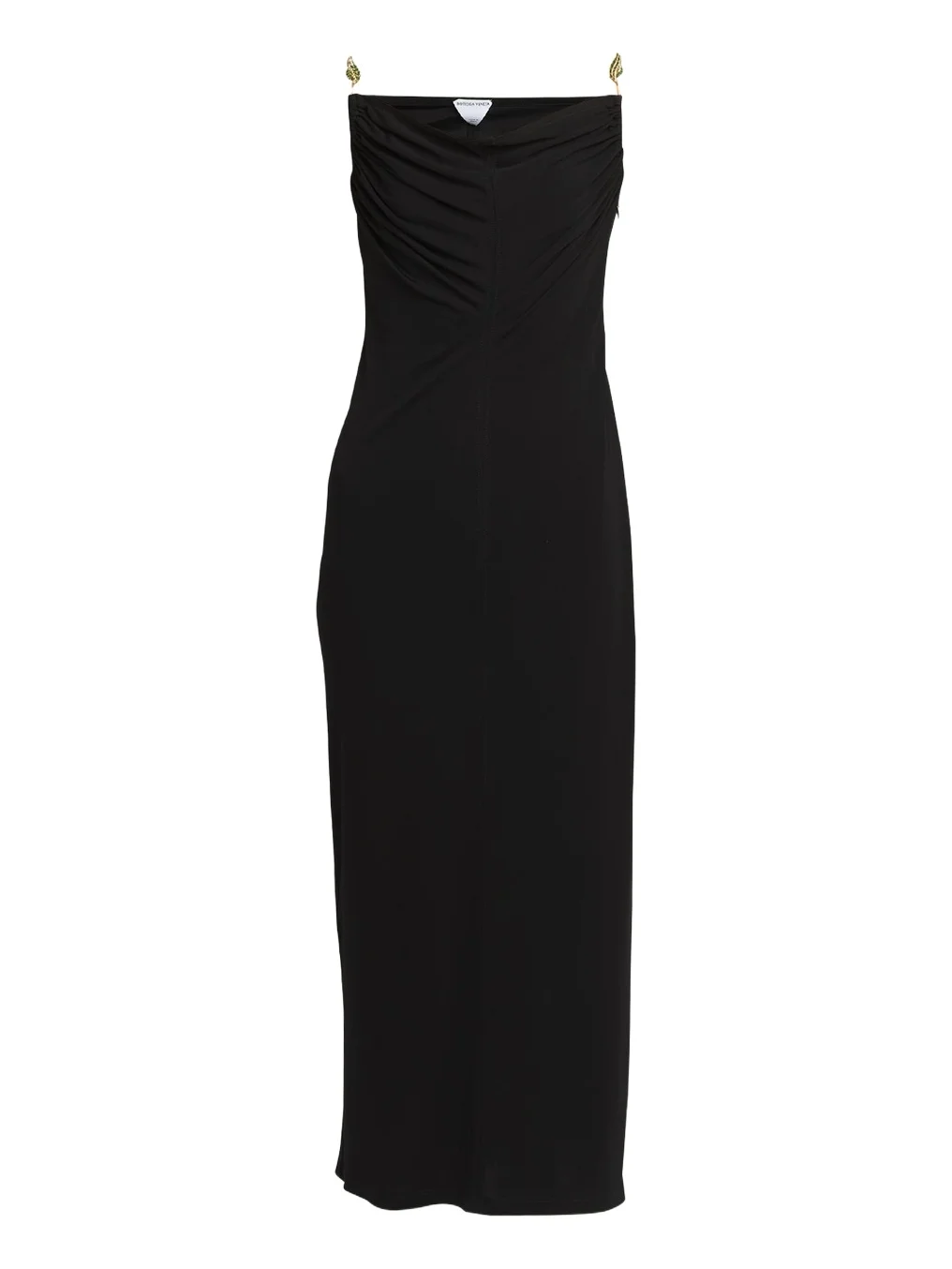 Matte Crepe Jersey Midi Dress with Embellished Hardware Straps Matte Crepe Jersey Midi Dress with Embellished Hardware Straps