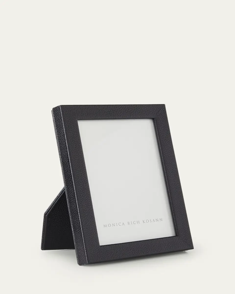 MONICA RICH KOSANN Black Pebbled Leather Frame, 5" x 7" | Thumbnail 2