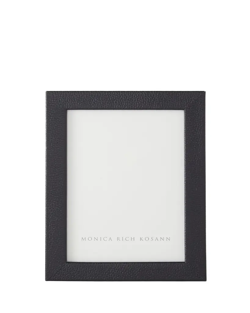 MONICA RICH KOSANN Black Pebbled Leather Frame, 5" x 7"