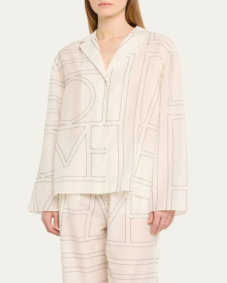 TOTEME Monogram Cotton PJ Top | Thumbnail 3 TOTEME Monogram Cotton PJ Top | Thumbnail 3