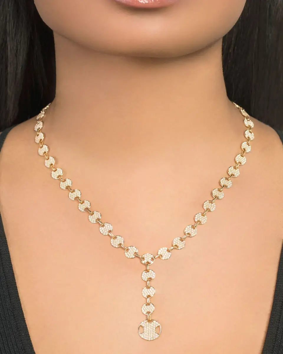 Lana 14K Yellow Gold Mega Pave Diamond Flatman Lariat Necklace | Thumbnail 2 Lana 14K Yellow Gold Mega Pave Diamond Flatman Lariat Necklace | Thumbnail 2