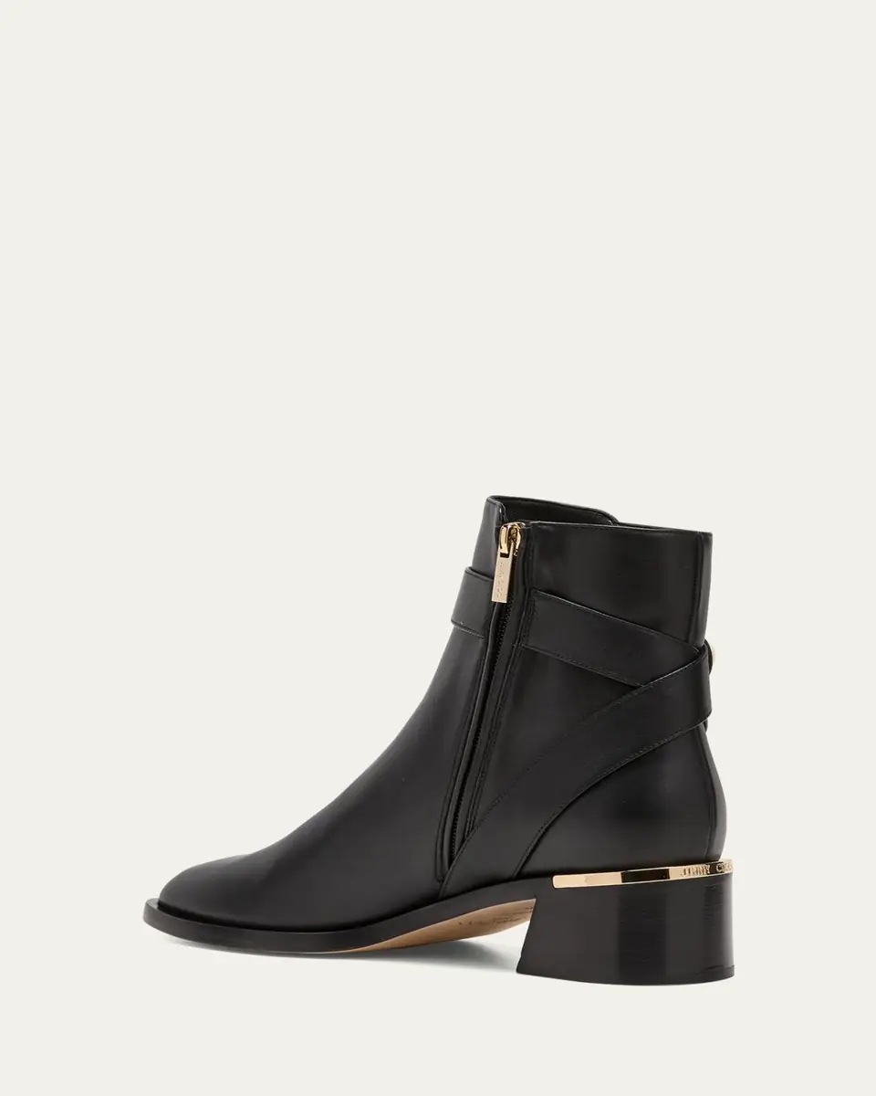 Jimmy Choo Noor Leather Pearly-Button Ankle Booties | Thumbnail 4