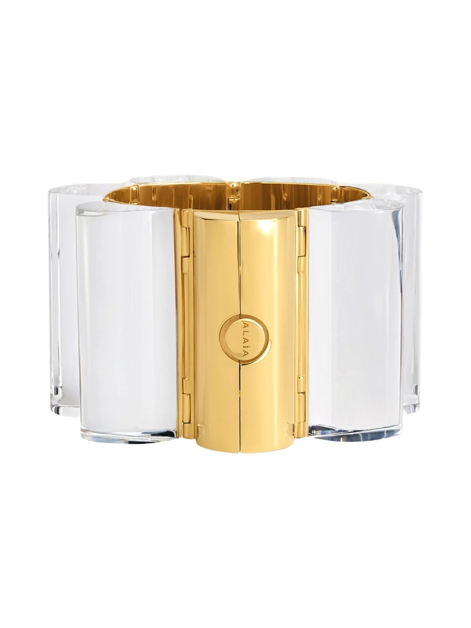 ALAÏA Lucite Stacking Tube Cuff Bracelet