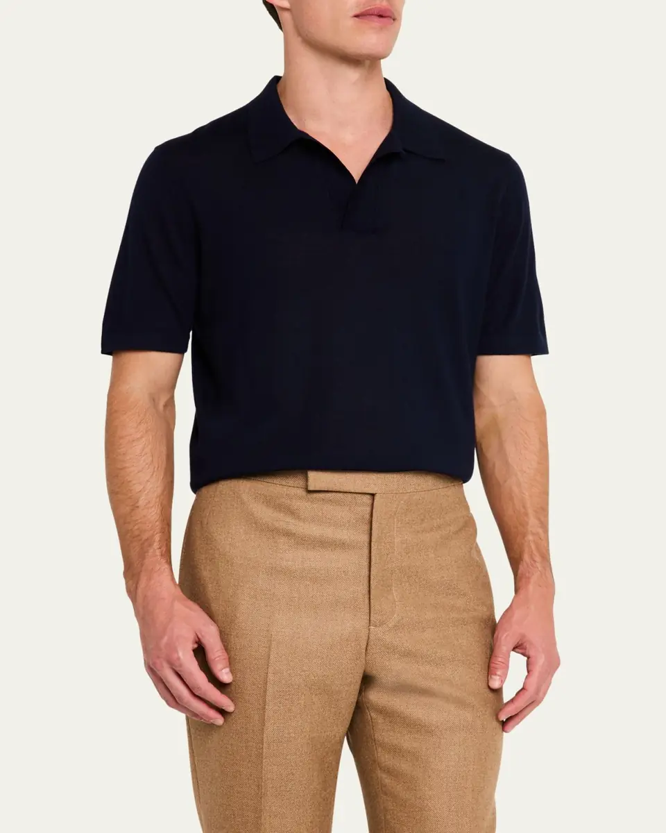Gabriela Hearst Men's Stendhal Cashmere Knit Polo Shirt | Thumbnail 4 Gabriela Hearst Men's Stendhal Cashmere Knit Polo Shirt | Thumbnail 4