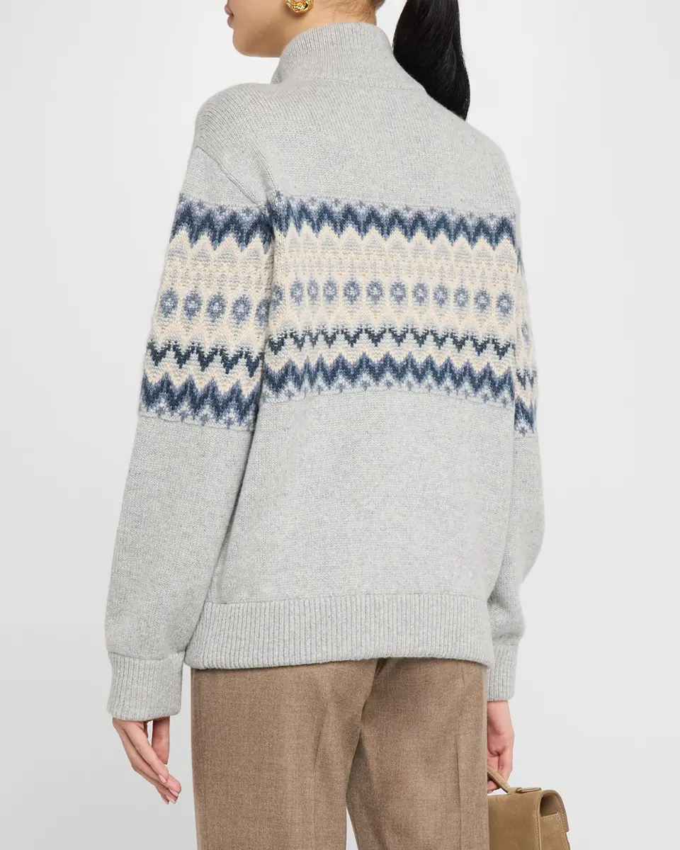 Loro Piana Alpe Pile Cashmere GG 5 Bomber Sweater | Thumbnail 2 Loro Piana Alpe Pile Cashmere GG 5 Bomber Sweater | Thumbnail 2