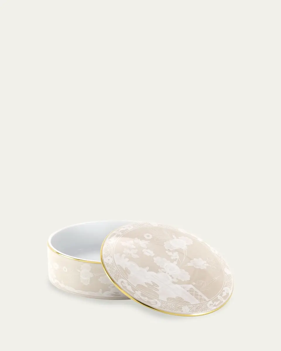 GINORI 1735 Oriente Italiano Meringa Trinket Box with Cover | Thumbnail 2 GINORI 1735 Oriente Italiano Meringa Trinket Box with Cover | Thumbnail 2