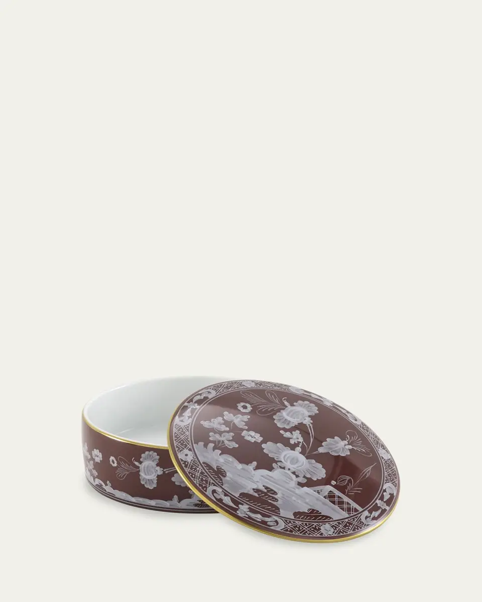 GINORI 1735 Oriente Italiano Round Box with Cover, Castagna | Thumbnail 2 GINORI 1735 Oriente Italiano Round Box with Cover, Castagna | Thumbnail 2