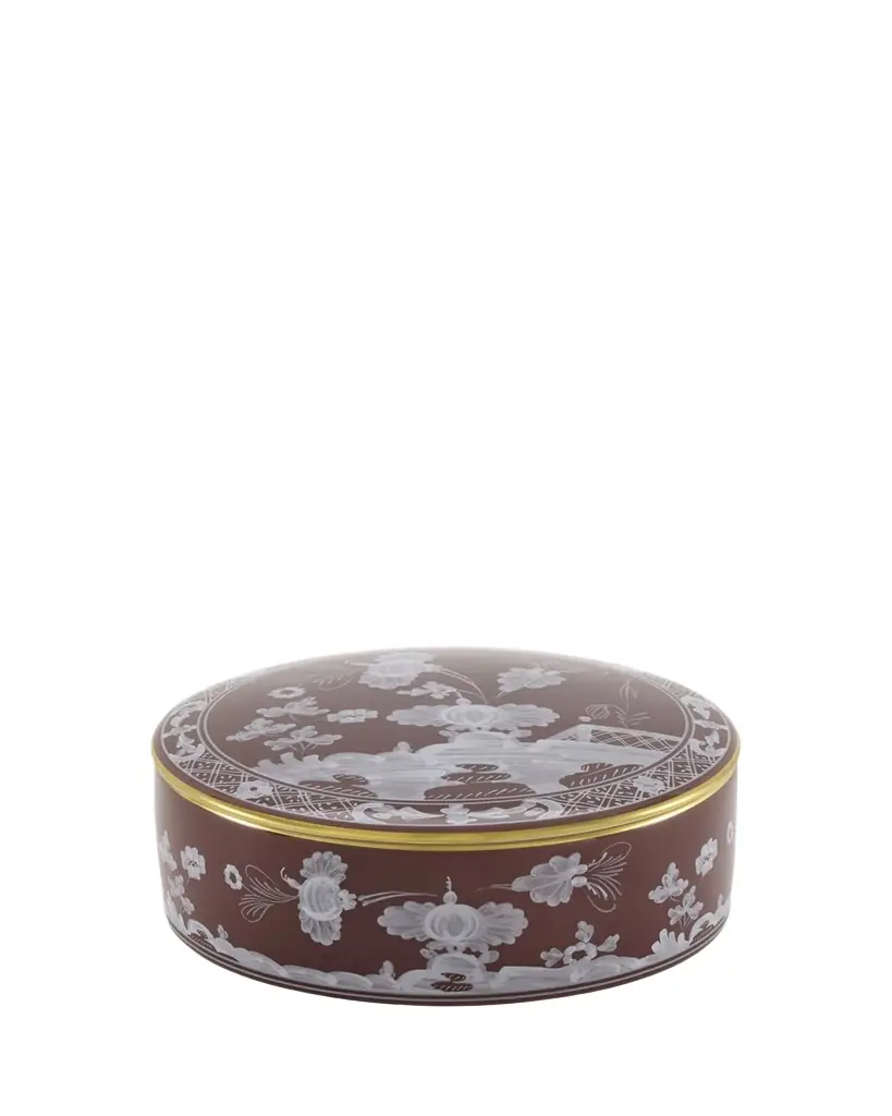 GINORI 1735 Oriente Italiano Round Box with Cover, Castagna | Image 1 GINORI 1735 Oriente Italiano Round Box with Cover, Castagna | Image 1