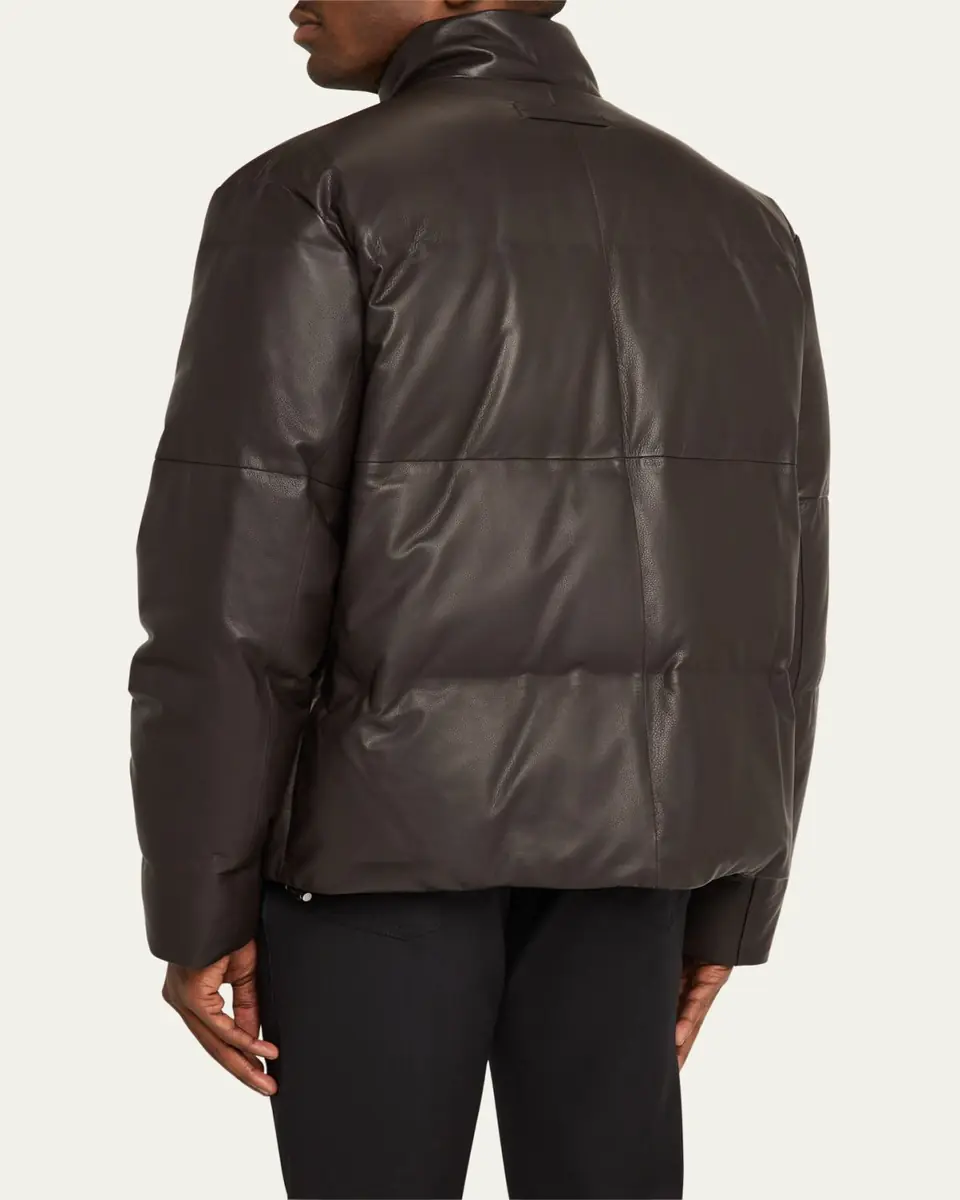 Zegna Men's Quilted Down Napa Leather Blouson | Thumbnail 3 Zegna Men's Quilted Down Napa Leather Blouson | Thumbnail 3