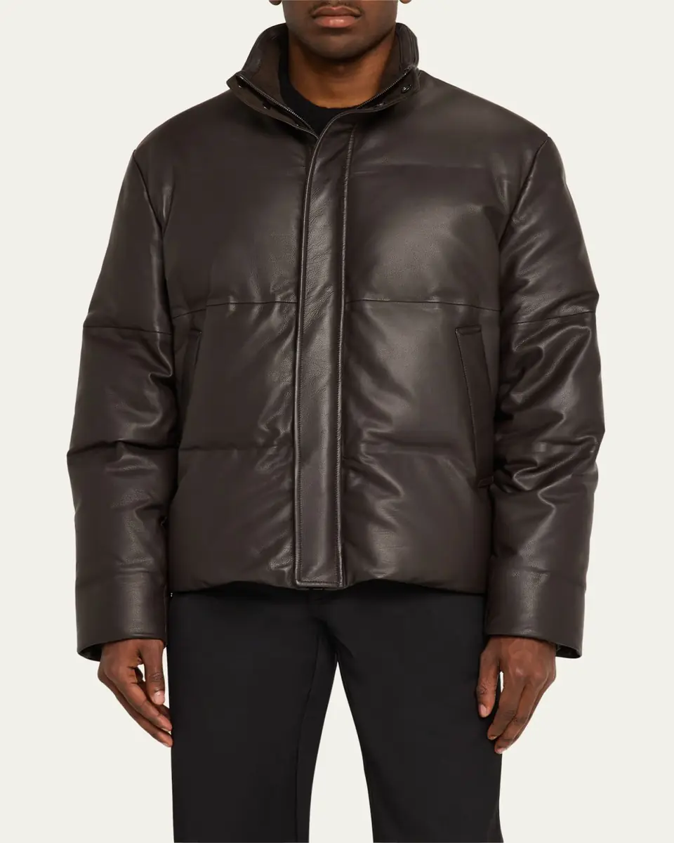 Zegna Men's Quilted Down Napa Leather Blouson | Thumbnail 4 Zegna Men's Quilted Down Napa Leather Blouson | Thumbnail 4