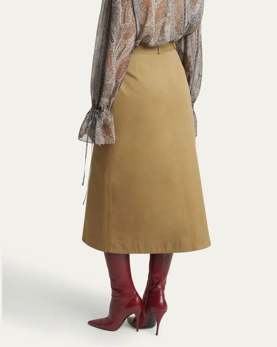 Saint Laurent Button Down Midi Skirt | Thumbnail 7