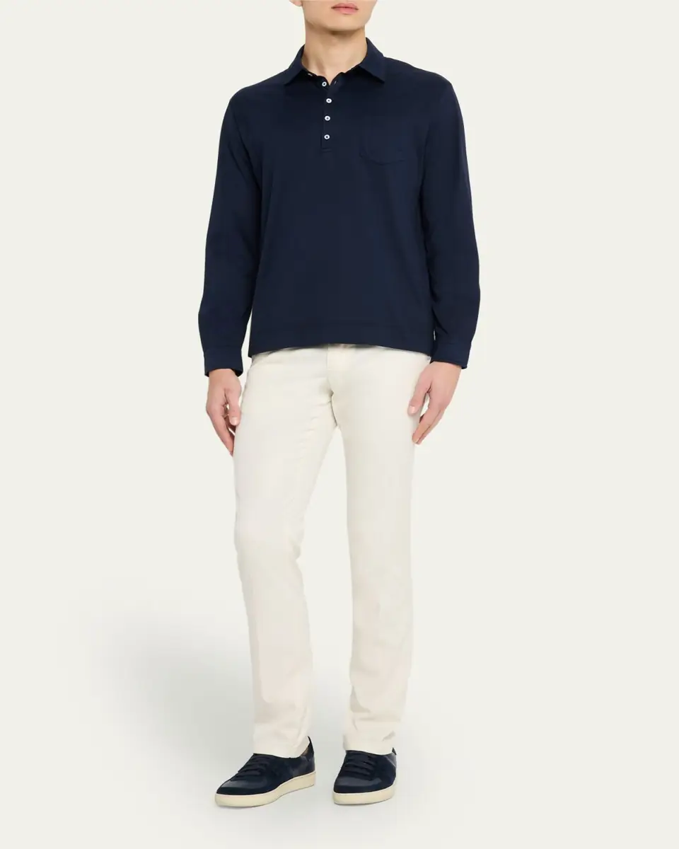 Massimo Alba Men's Ischia 2 Long-Sleeve Pocket Polo Shirt | Thumbnail 2 Massimo Alba Men's Ischia 2 Long-Sleeve Pocket Polo Shirt | Thumbnail 2