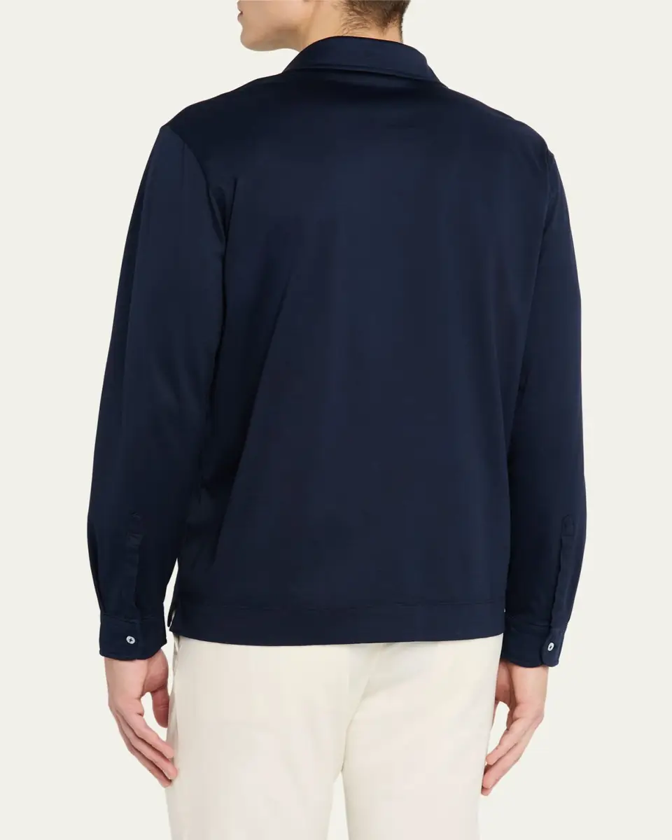 Massimo Alba Men's Ischia 2 Long-Sleeve Pocket Polo Shirt | Thumbnail 3 Massimo Alba Men's Ischia 2 Long-Sleeve Pocket Polo Shirt | Thumbnail 3