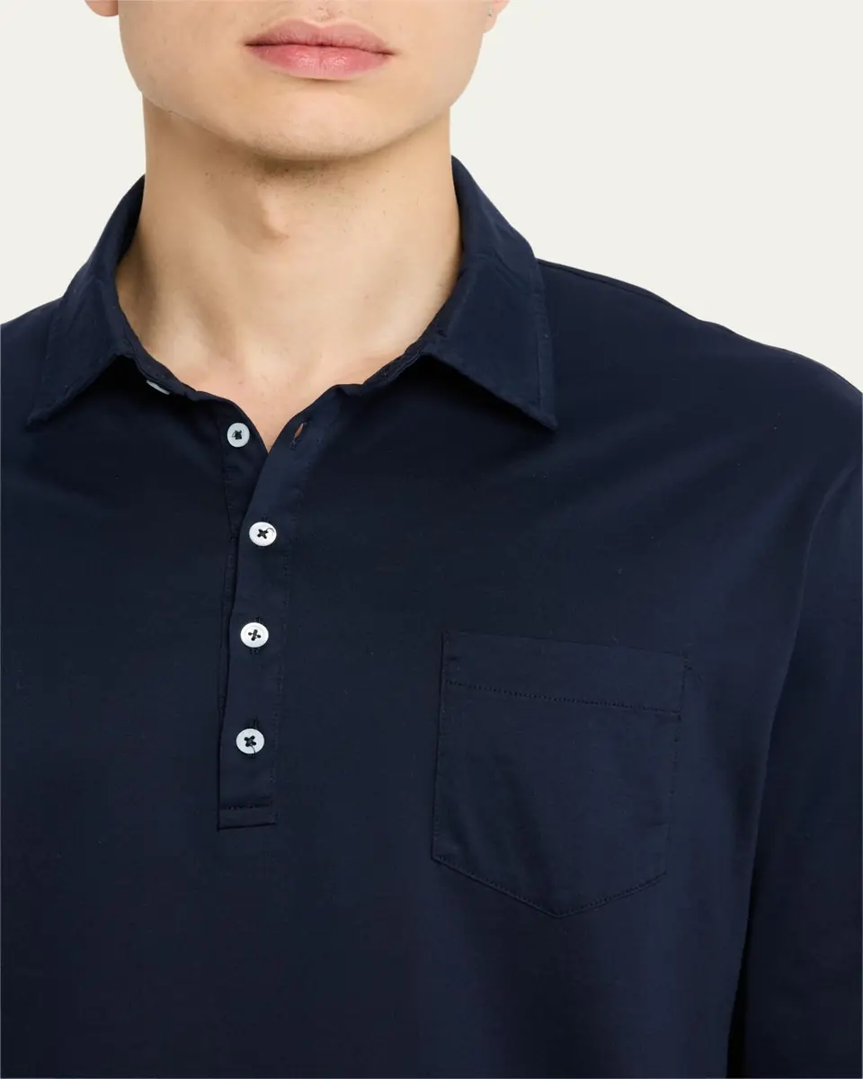 Massimo Alba Men's Ischia 2 Long-Sleeve Pocket Polo Shirt | Thumbnail 5 Massimo Alba Men's Ischia 2 Long-Sleeve Pocket Polo Shirt | Thumbnail 5