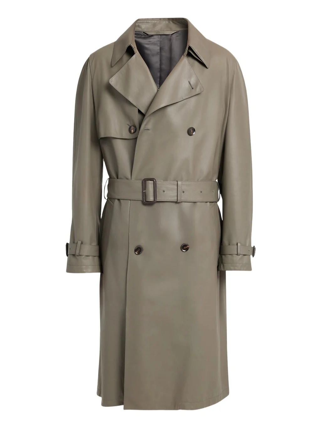 Brioni Men's Loden Leather Trench Coat