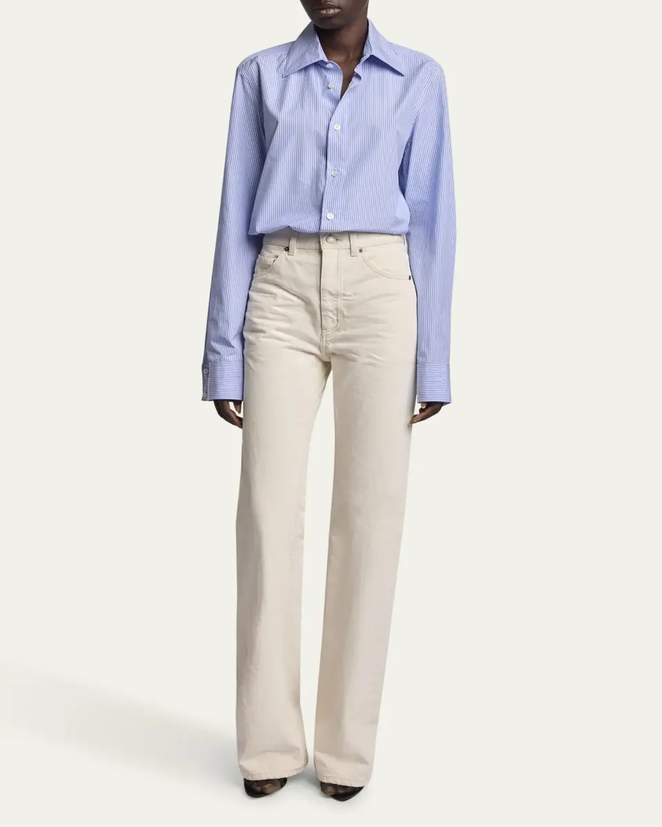 Saint Laurent Stripe Button Down Blouse | Thumbnail 2