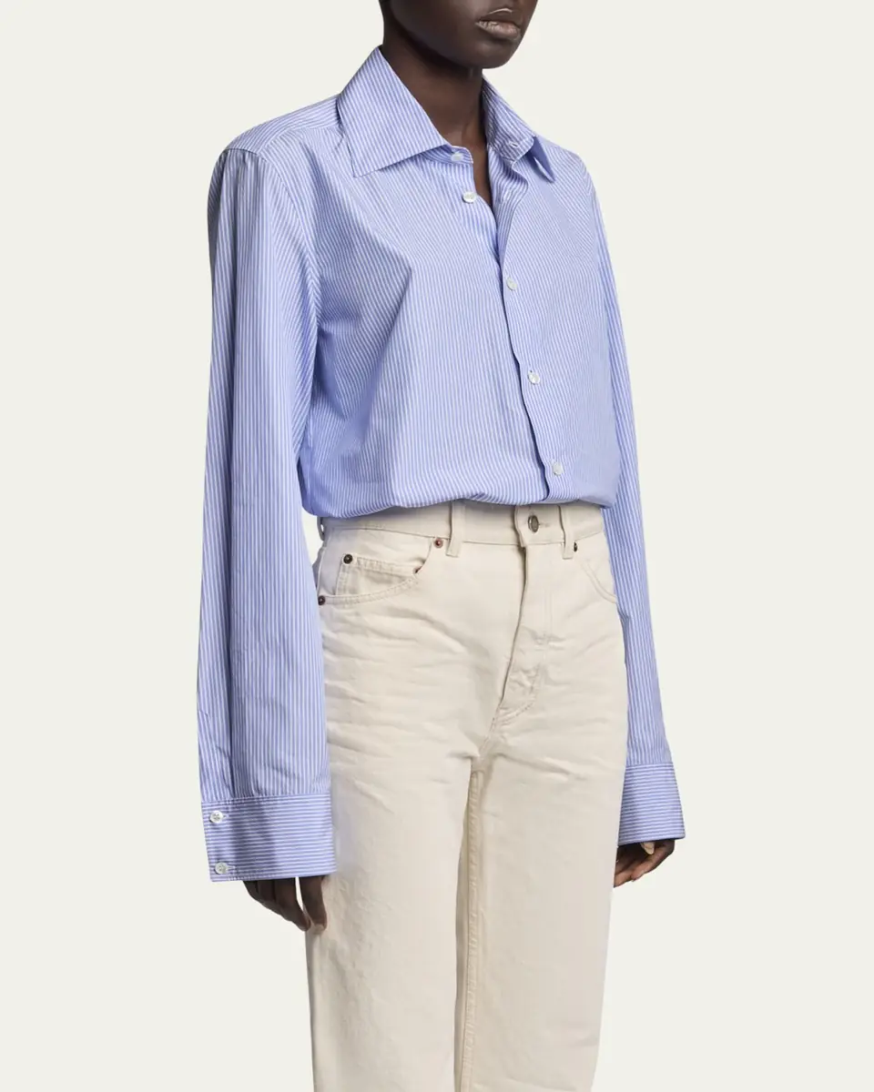 Saint Laurent Stripe Button Down Blouse | Thumbnail 4
