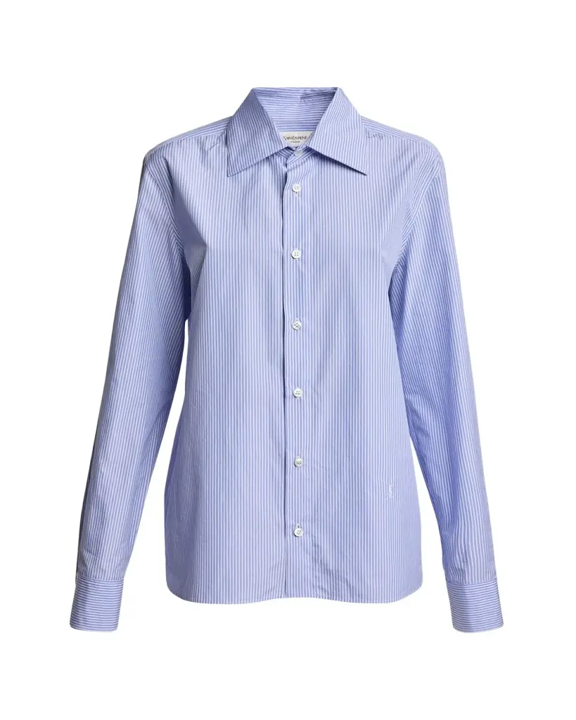 Saint Laurent Stripe Button Down Blouse | Image 1 Saint Laurent Stripe Button Down Blouse | Image 1