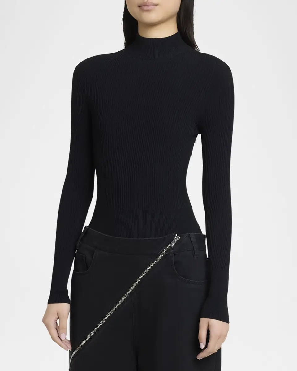 Alaïa Mock-Neck Long Sleeve Bodysuit | Thumbnail 3