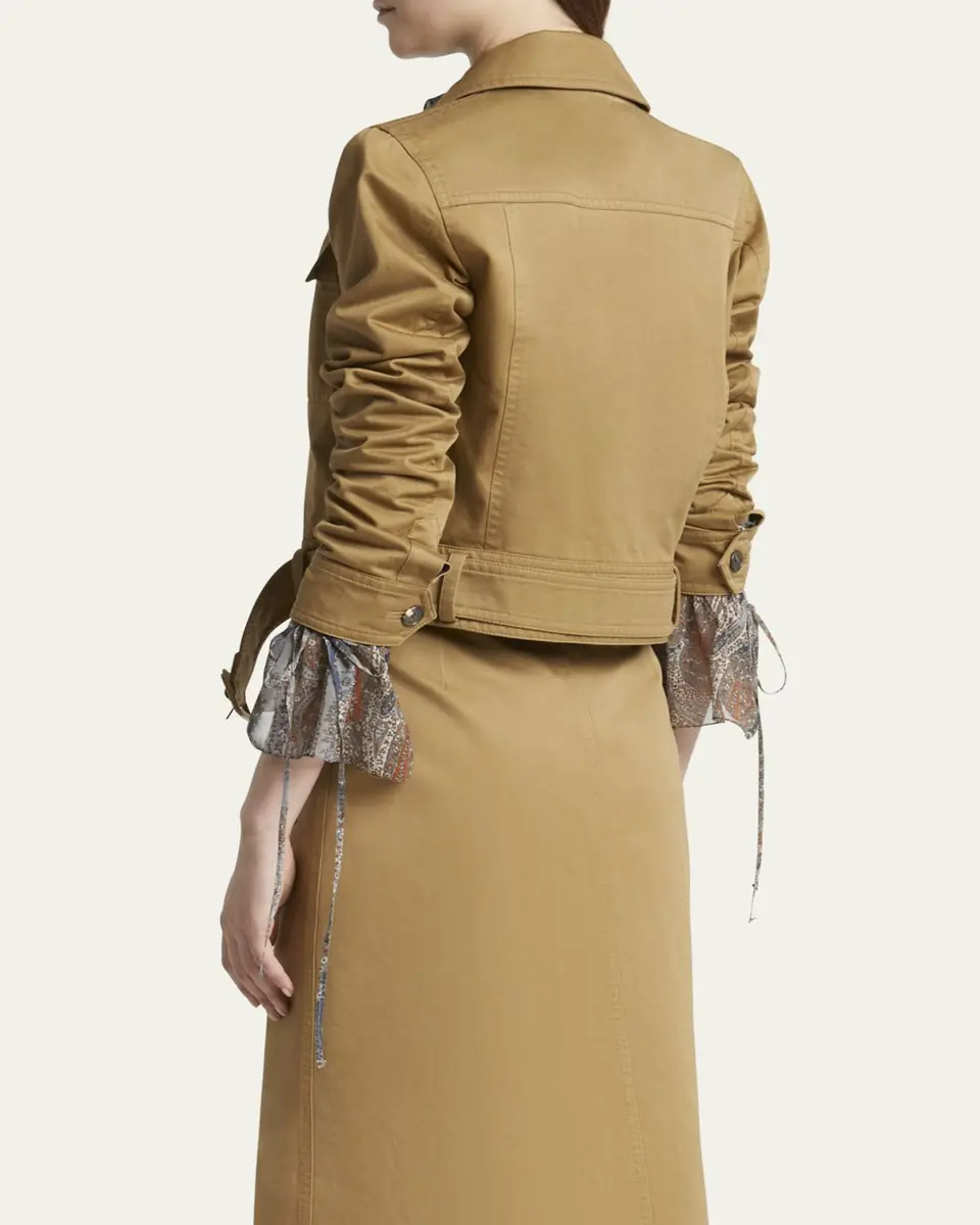 Saint Laurent Collared Button Down Belted Jacket | Thumbnail 3 Saint Laurent Collared Button Down Belted Jacket | Thumbnail 3