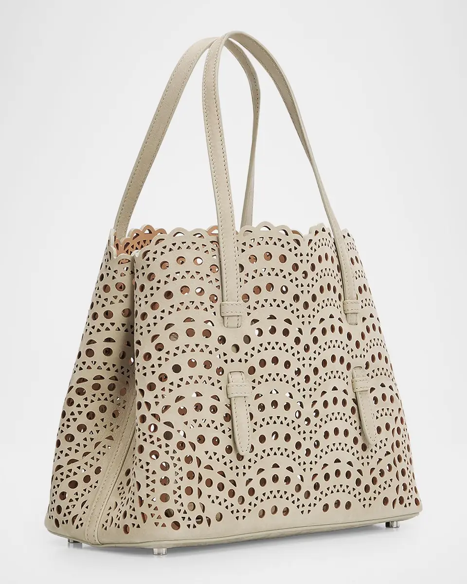 Alaïa Mina 25 Tote Bag in Perforated Nubuck Leather | Thumbnail 6 Alaïa Mina 25 Tote Bag in Perforated Nubuck Leather | Thumbnail 6