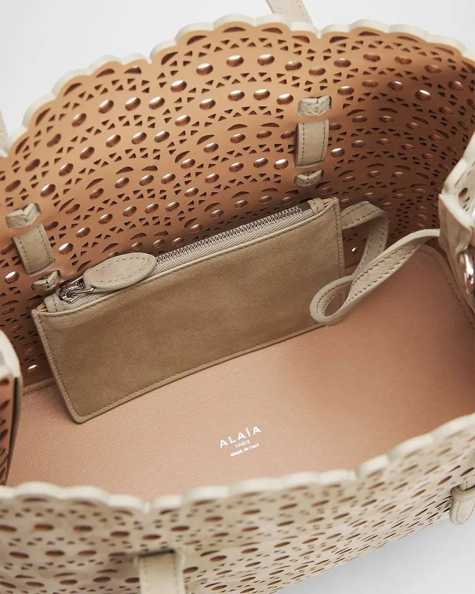 Alaïa Mina 25 Tote Bag in Perforated Nubuck Leather | Thumbnail 7 Alaïa Mina 25 Tote Bag in Perforated Nubuck Leather | Thumbnail 7