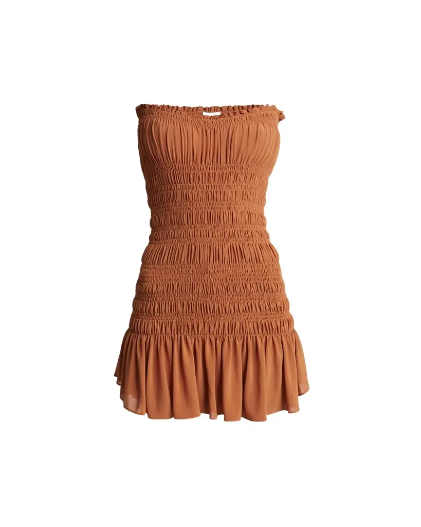 Strapless Ruched Mini Dress