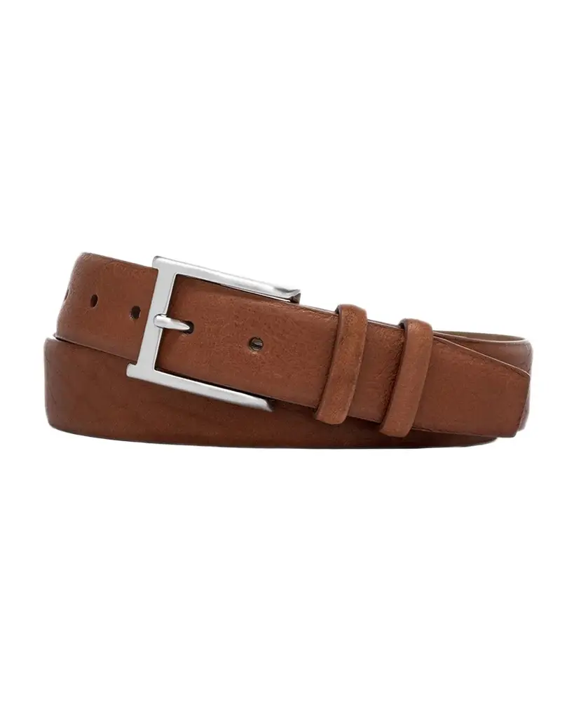 Men's Pebbled Bison Leather Belt Men's Pebbled Bison Leather Belt
