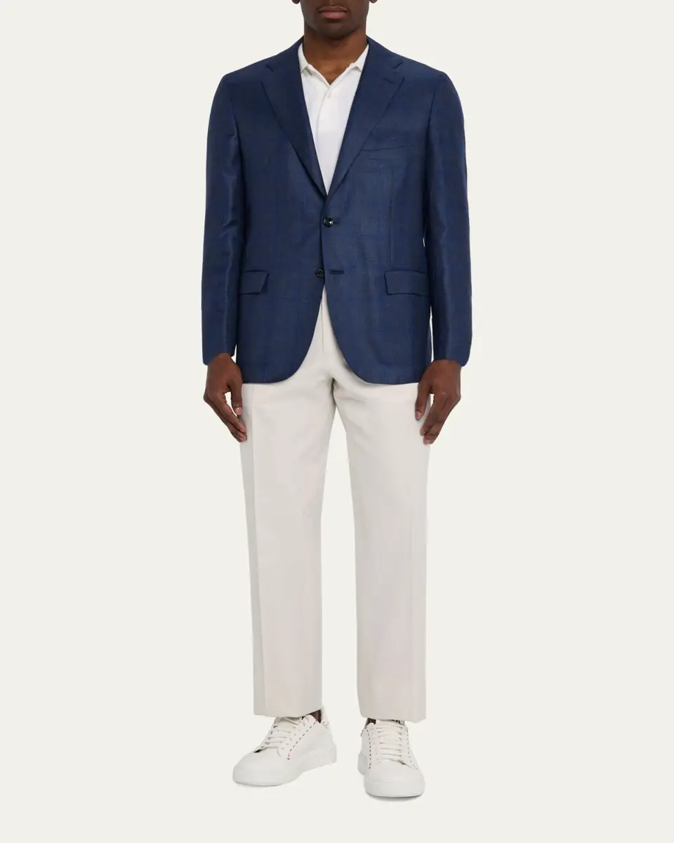 Kiton Men's Tonal Windowpane Sport Coat | Thumbnail 2
