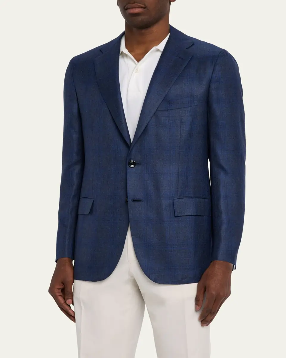 Kiton Men's Tonal Windowpane Sport Coat | Thumbnail 4