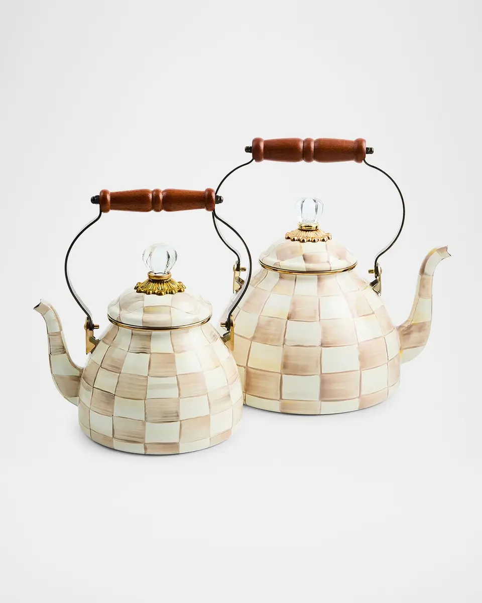 MacKenzie-Childs Mocha Check Tea Kettle, 3 Quarts | Thumbnail 3